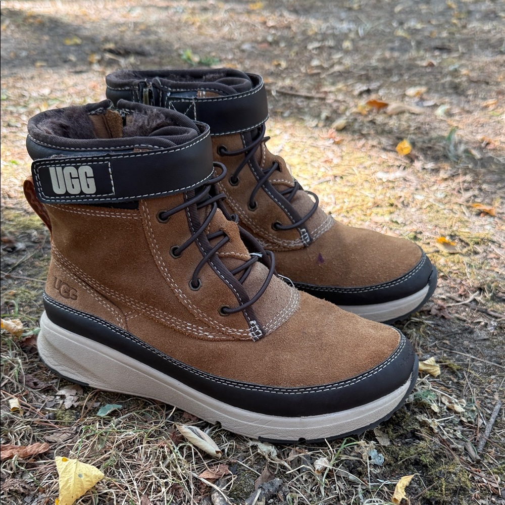 UGG Kids Arren Tan and Brown Boots
